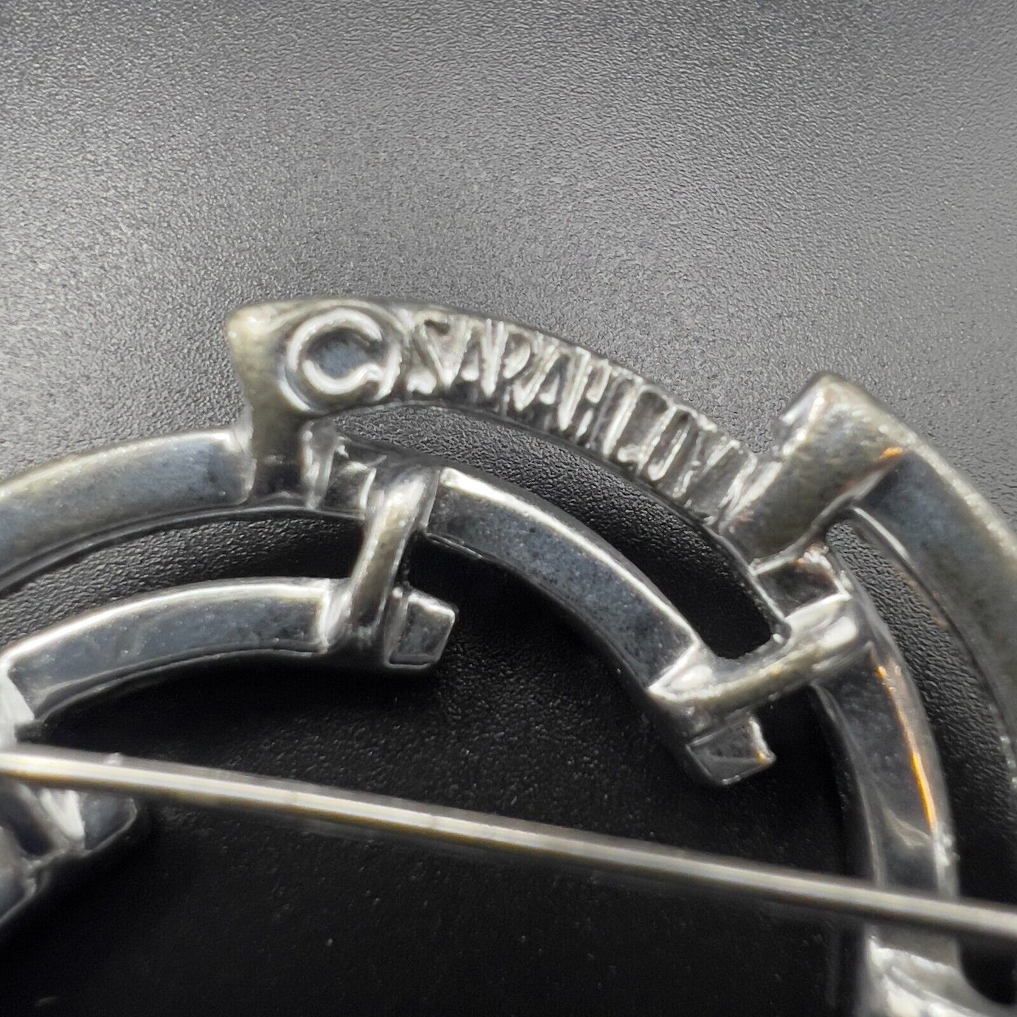 Vintage Signed Brooch Sarah Cov. Silver-Toned Swirl Textured Wreath Pin 60s/70s