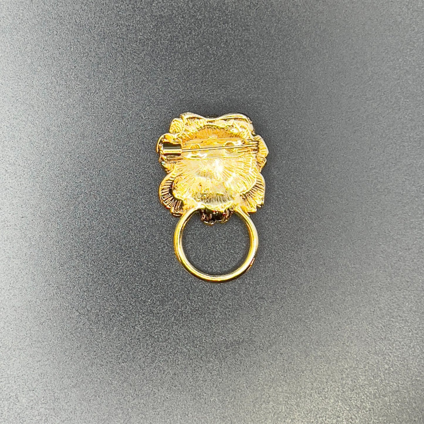 Vintage Rose Gold-Tone & Clear Rhinestones Brooch Pin