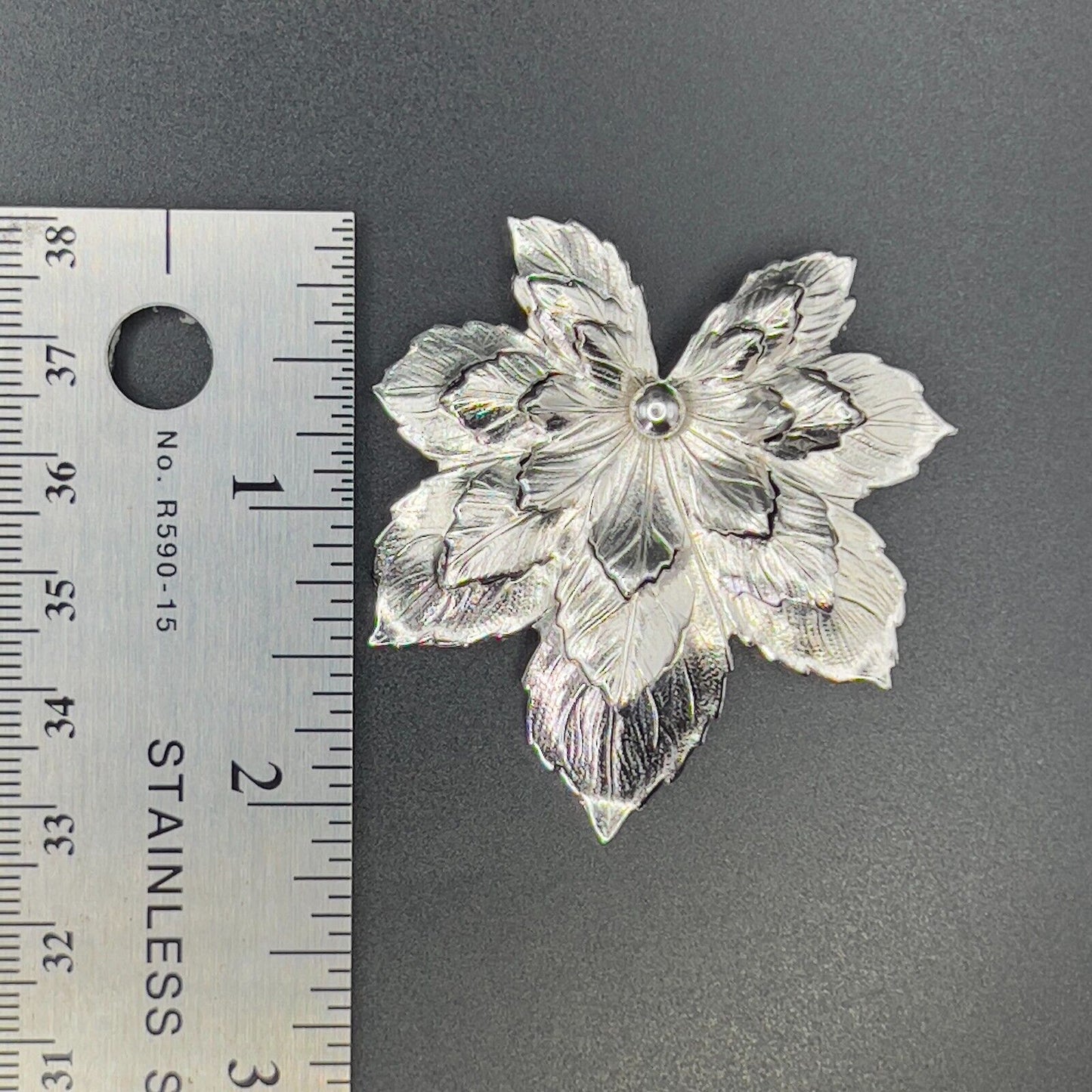 Vintage Maple Leaves Silver-Toned Signed Sarah Cov Brooch Pin & Clip On Earrings