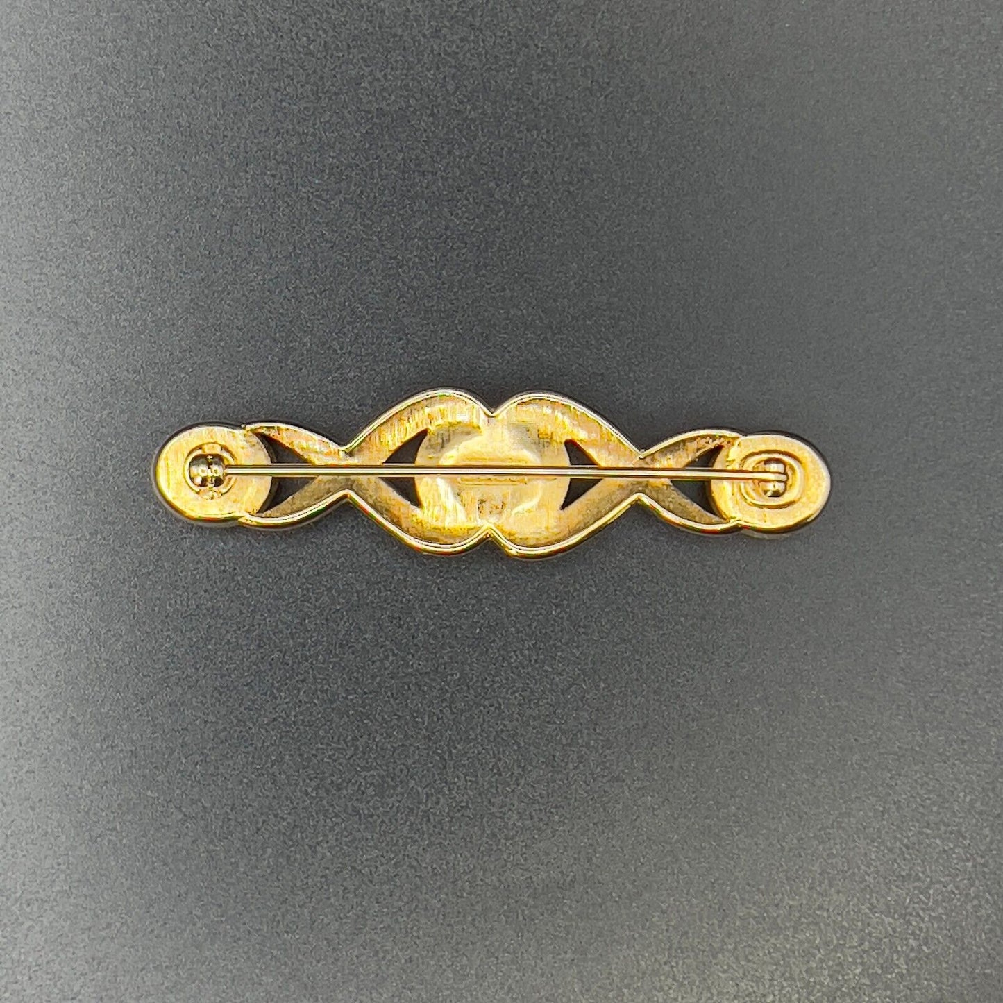 Vintage Multi-Faceted Crystal Clear Rhinestones Gold-Toned Signed SAL Brooch Pin