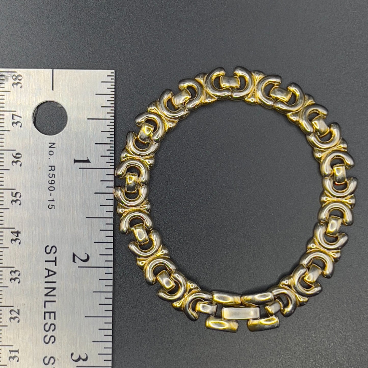 Vintage Back to Back C Design Gold-Toned Bracelet