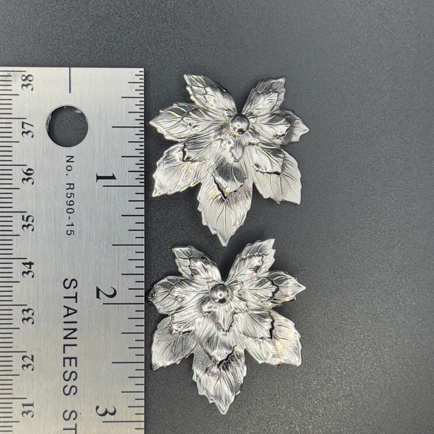 Vintage Maple Leaves Silver-Toned Signed Sarah Cov Brooch Pin & Clip On Earrings
