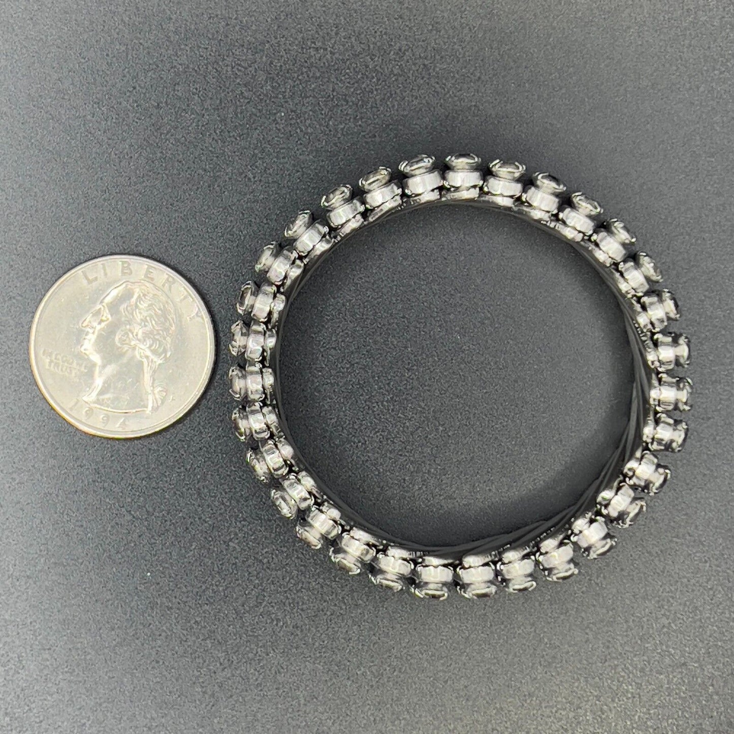 Vintage Sparkling 3 Rows Rhinestones Stretch Bracelet