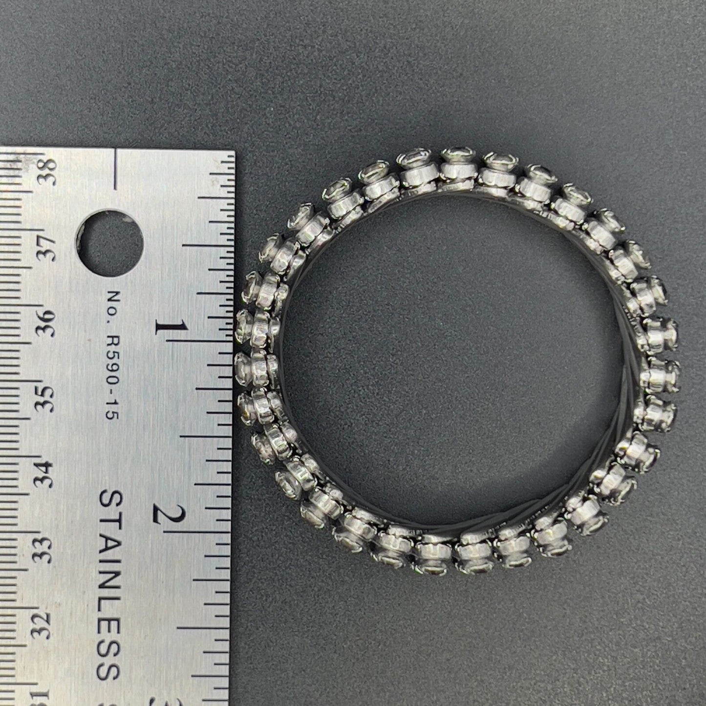 Vintage Sparkling 3 Rows Rhinestones Stretch Bracelet