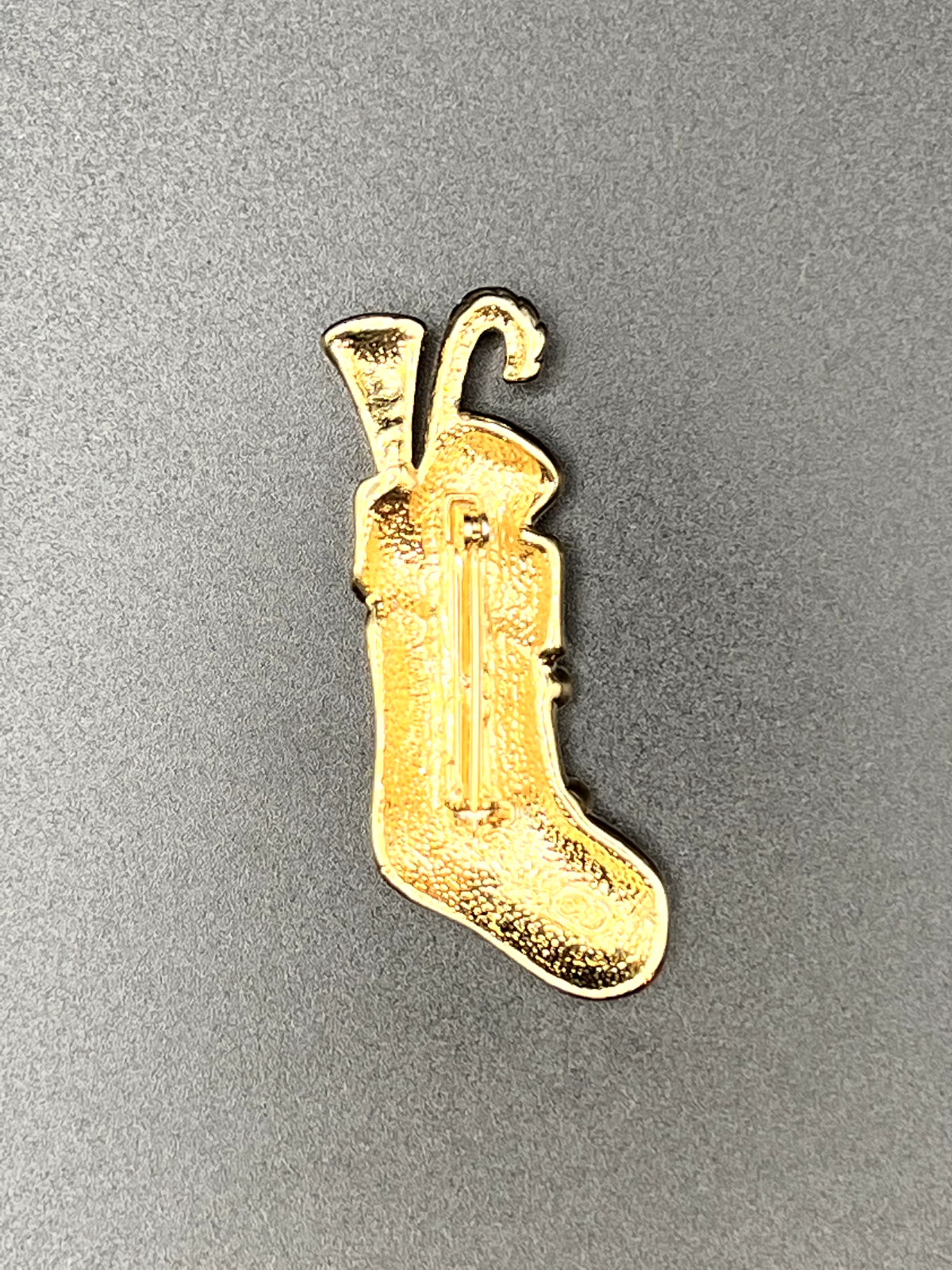 Vintage Signed PREMIER DESIGNS Gold-Toned Stocking Filled w Toys Brooch Pin