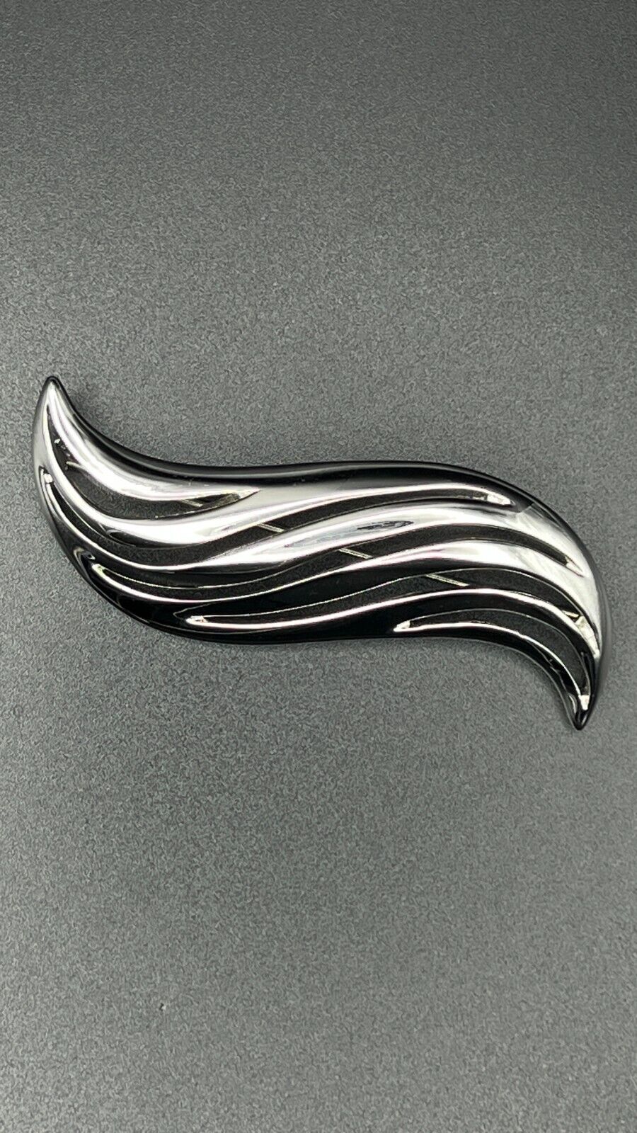 Vintage TRIFARI, Silver Swag Leaf By MONET Classic Bar Pin Jewelry Brooch