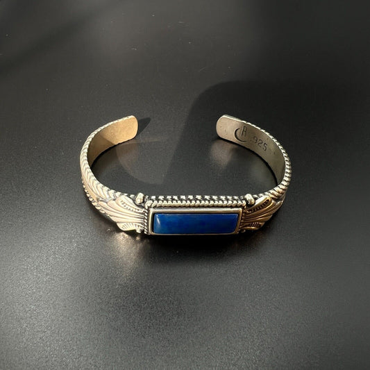 Vintage Carolyn Pollack Relios Sterling Silver Lapis Lazuli Cuff