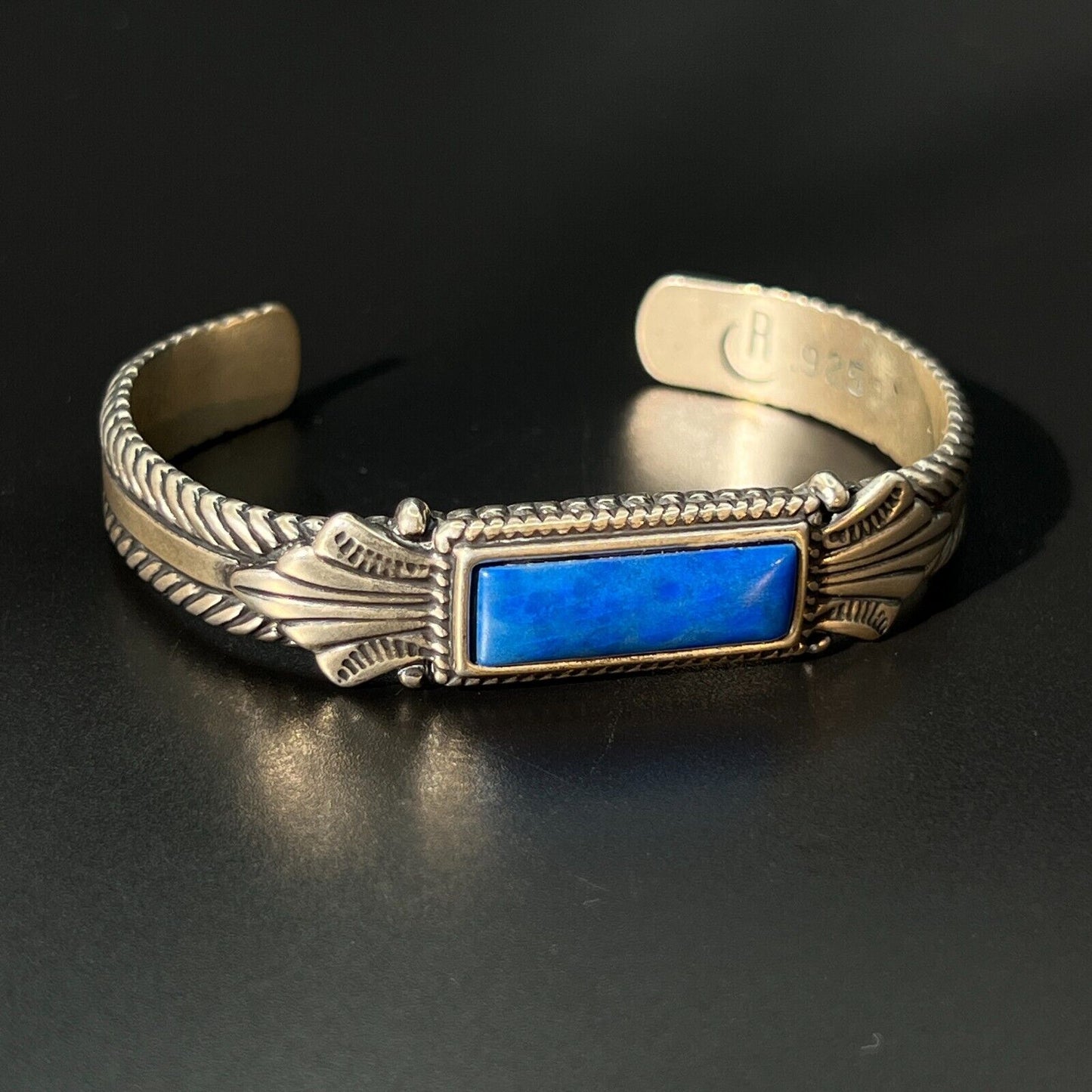 Vintage Carolyn Pollack Relios Sterling Silver Lapis Lazuli Cuff