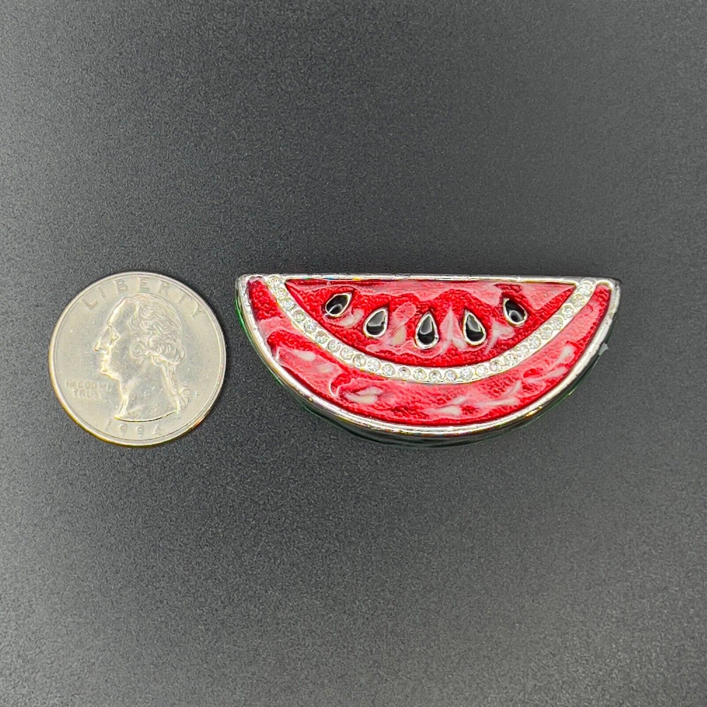 Vintage Lovely Novelty Enameled Watermelon Brooch Pin