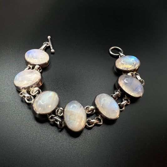 Vintage Sterling Silver Moonstone Bracelet