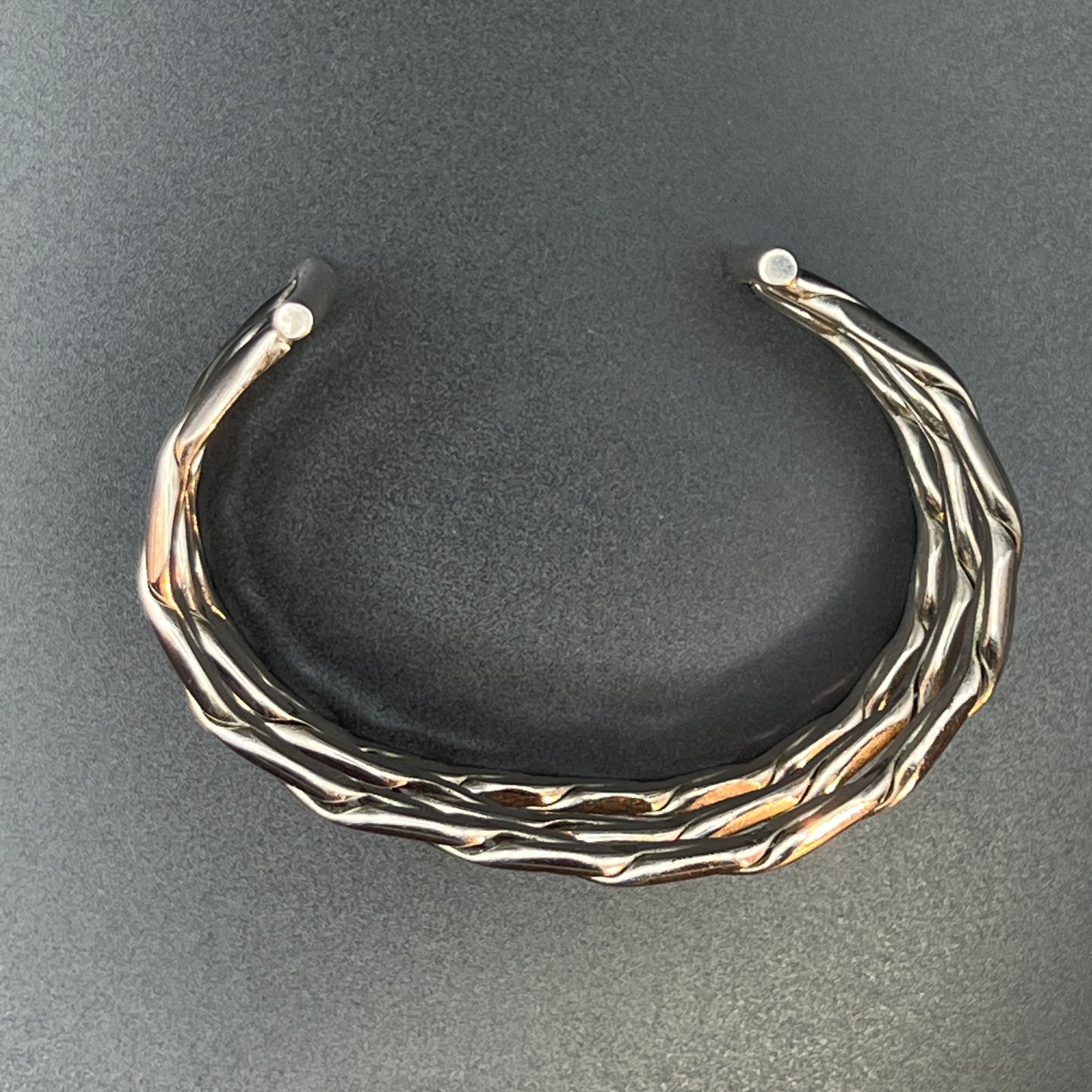 Vintage Silver-Tone Woven Cuff Bracelet