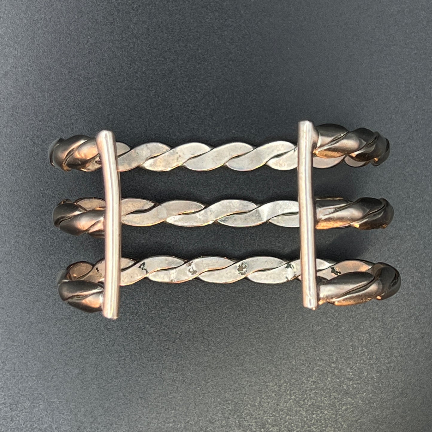 Vintage Silver-Tone Woven Cuff Bracelet