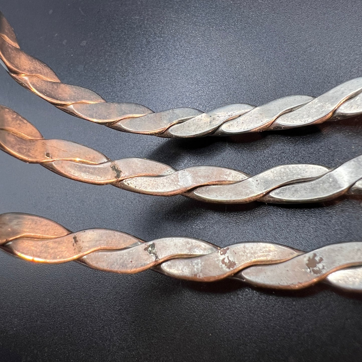 Vintage Silver-Tone Woven Cuff Bracelet