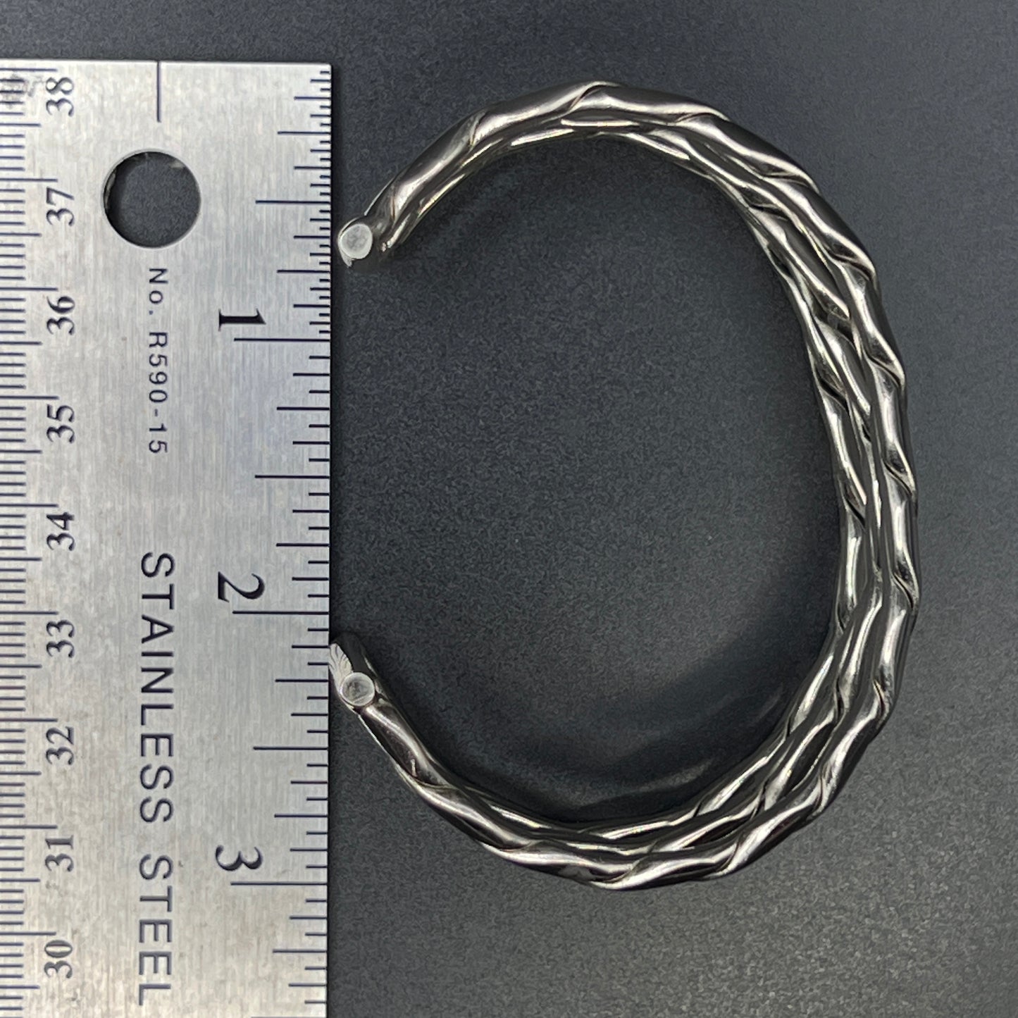 Vintage Silver-Tone Woven Cuff Bracelet