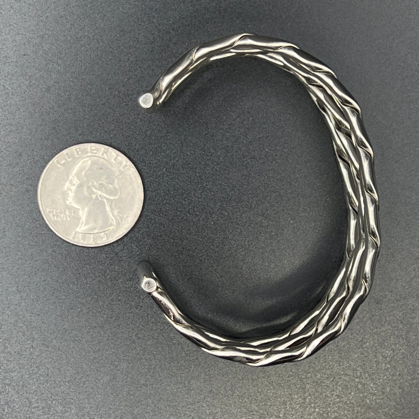 Vintage Silver-Tone Woven Cuff Bracelet